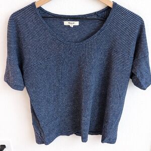 Madewell Navy Blue Striped Short Sleeve Tee Small